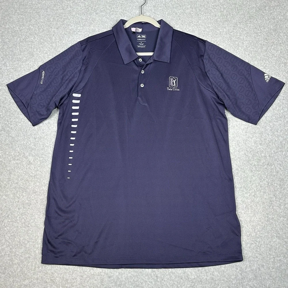 Adidas Shirt Mens XL Purple ClimaCool Polo Formotion TPG Twin Cities‎ Golf SS